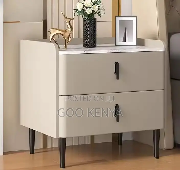 Home Cabinet; Two Drawer MDF Home Bedside Nightstand
