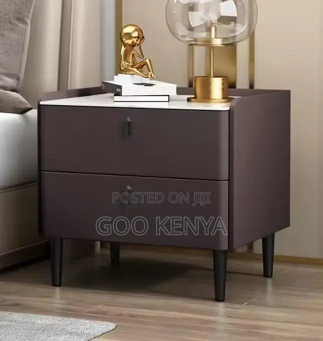 Home Cabinet; Two Drawer MDF Home Bedside Nightstand