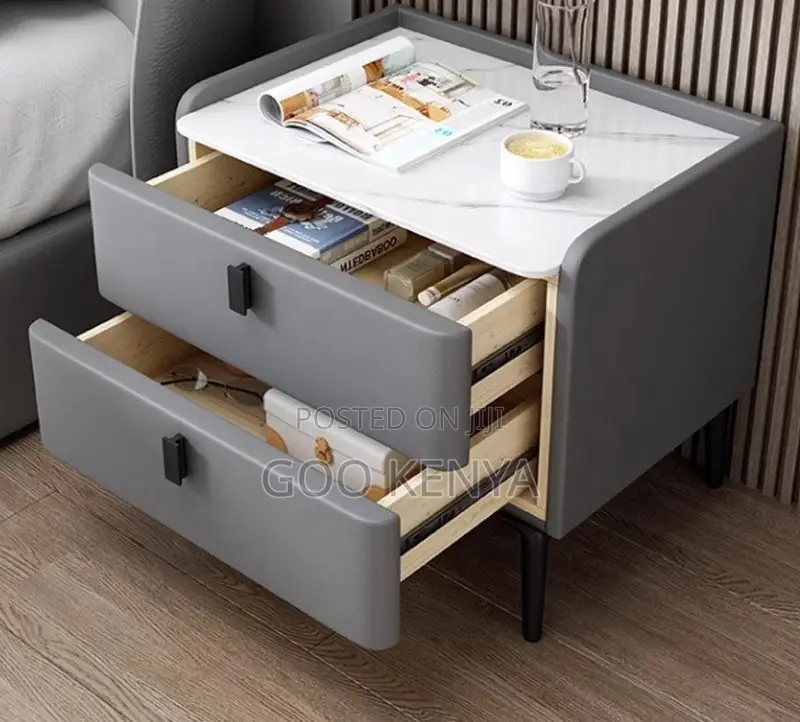 Home Cabinet; Durable MDF Nightstand With Dual Storage for Bedroom