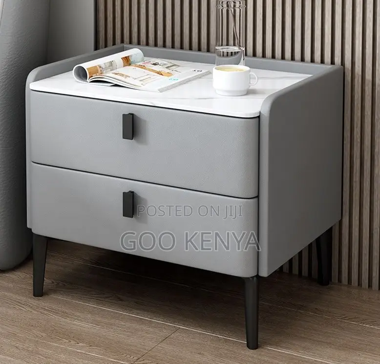 Home Cabinet; Durable MDF Nightstand With Dual Storage for Bedroom