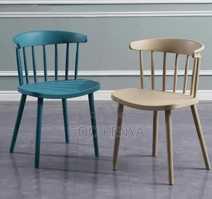 Outdoor Chair; Outdoor Durable Plastic Dining Chair With Striped Back