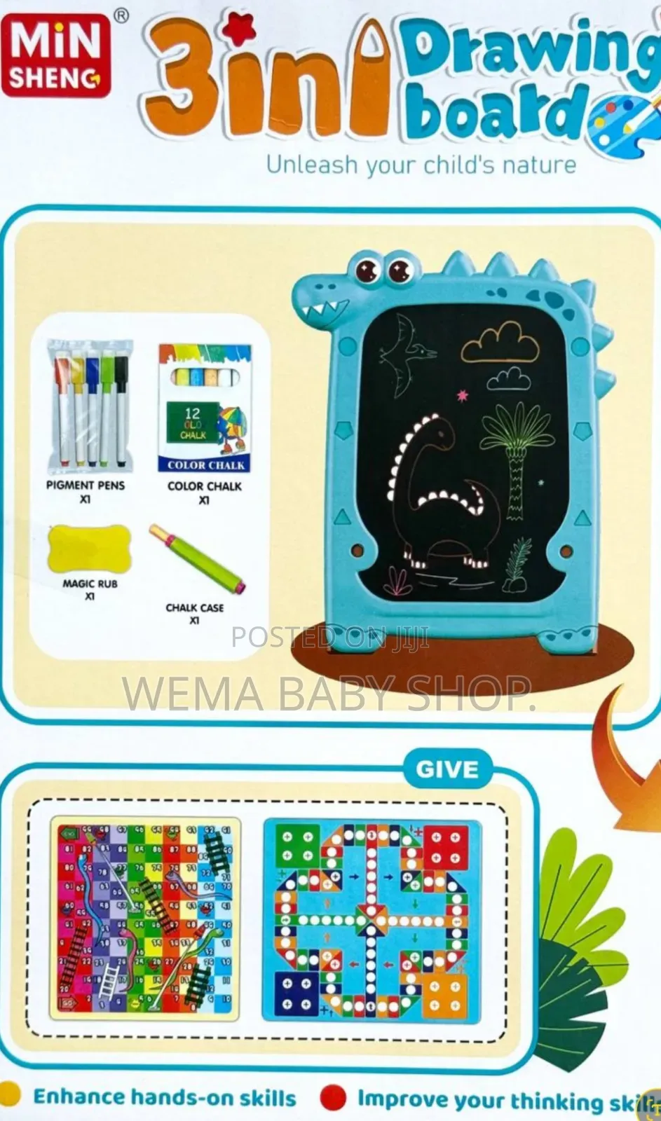 Kids 3-in-1 Drawing Board.