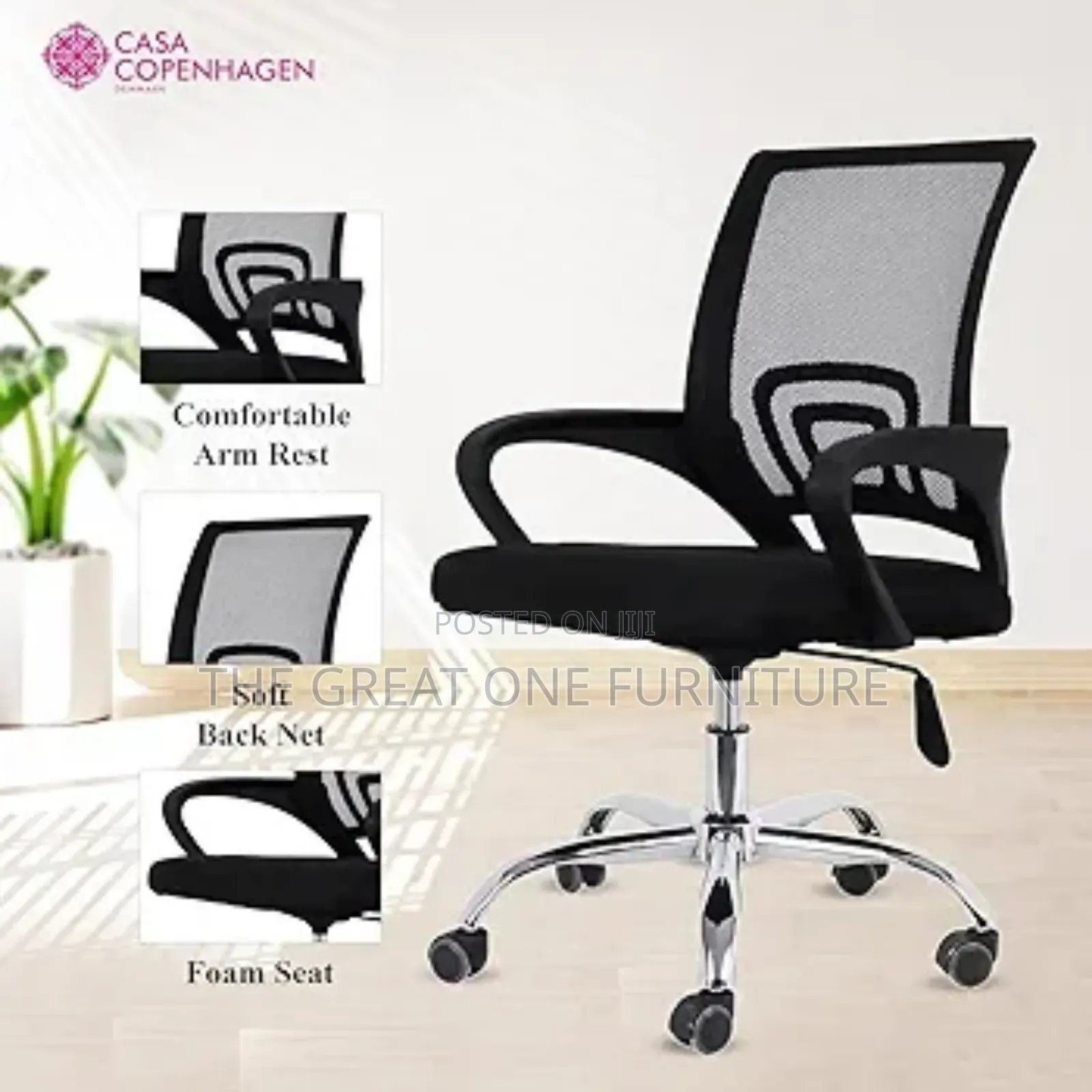 Comfortable Black Mesh Office Chair Yp9g