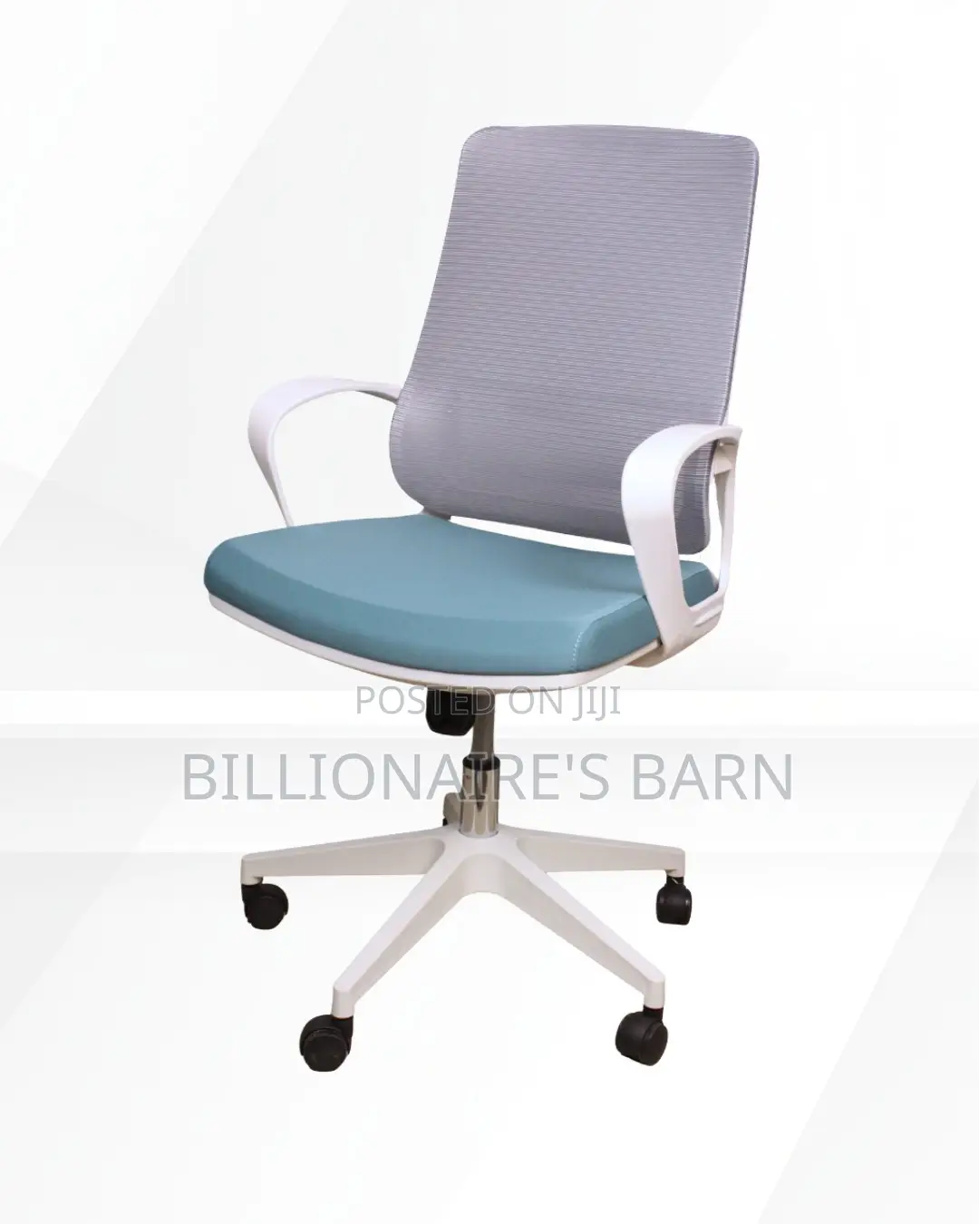 White Ergonomic Mesh Office Chair — Nylon Castors #174