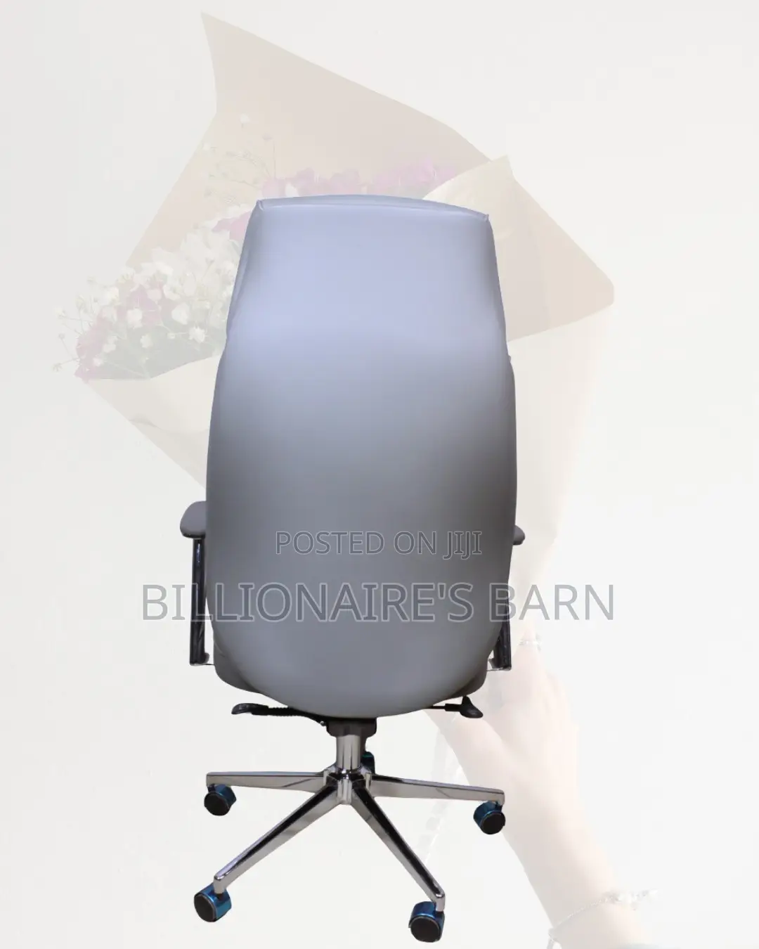 Grey Executive Leather Office Chair (Heavy-Duty) — Moving Fast