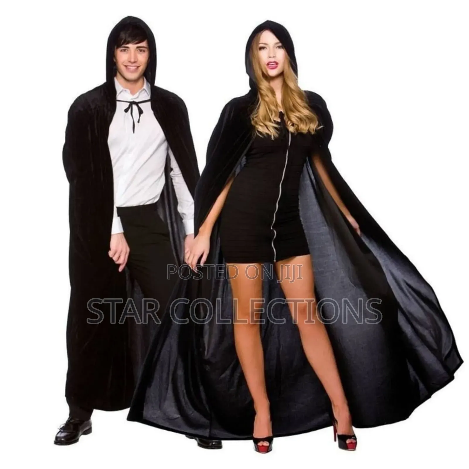 Long Black Velvet Halloween Cape