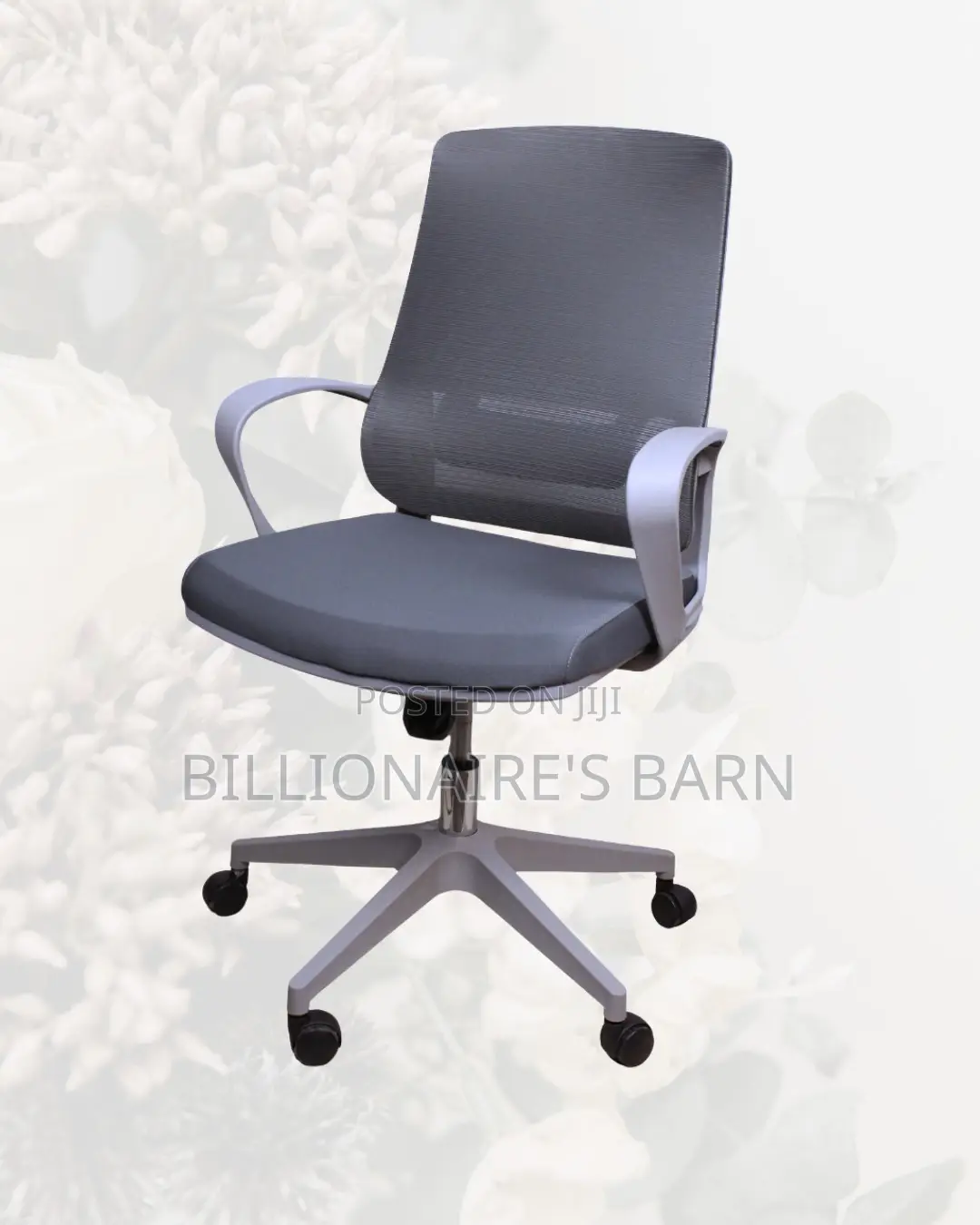 Grey Ergonomic Mesh Office Chair | Imported Swivel Base