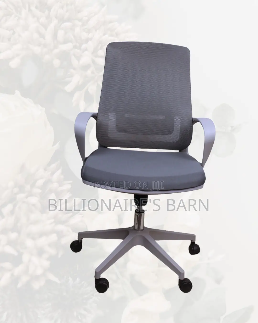 Grey Ergonomic Mesh Office Chair | Imported Swivel Base