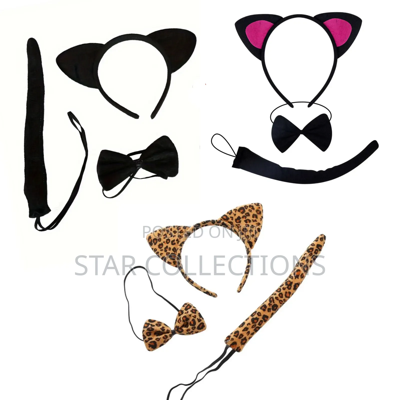 3 in 1 Cat Ear Headband Set