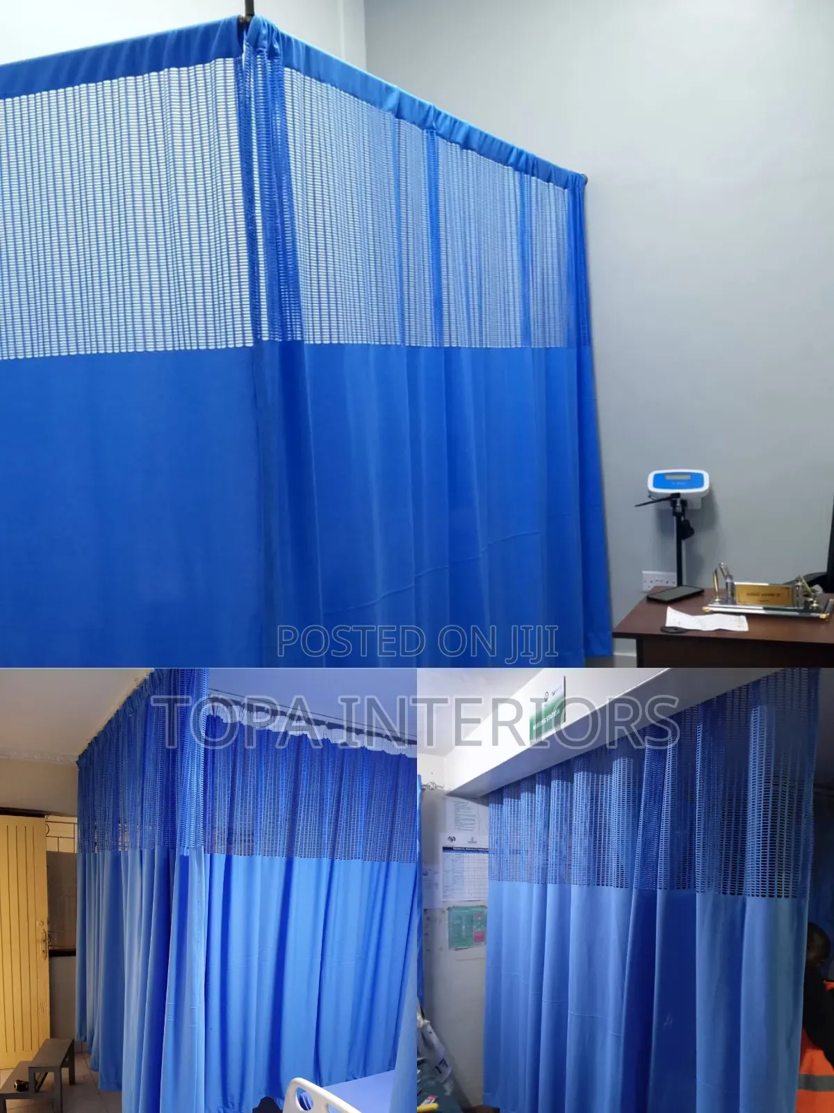 Clinic Partitioning Blue Airy Hospital Curtains