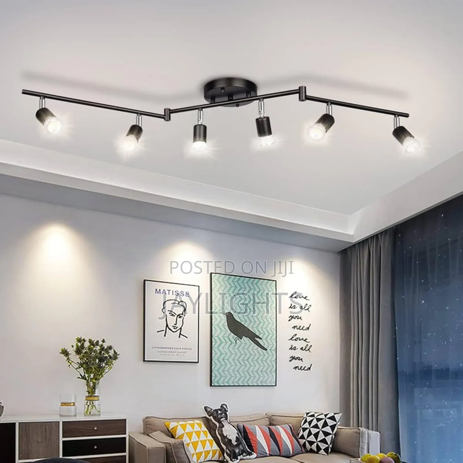 Led Track Lighting Kit 6 Light Black Ceiling Rotatable