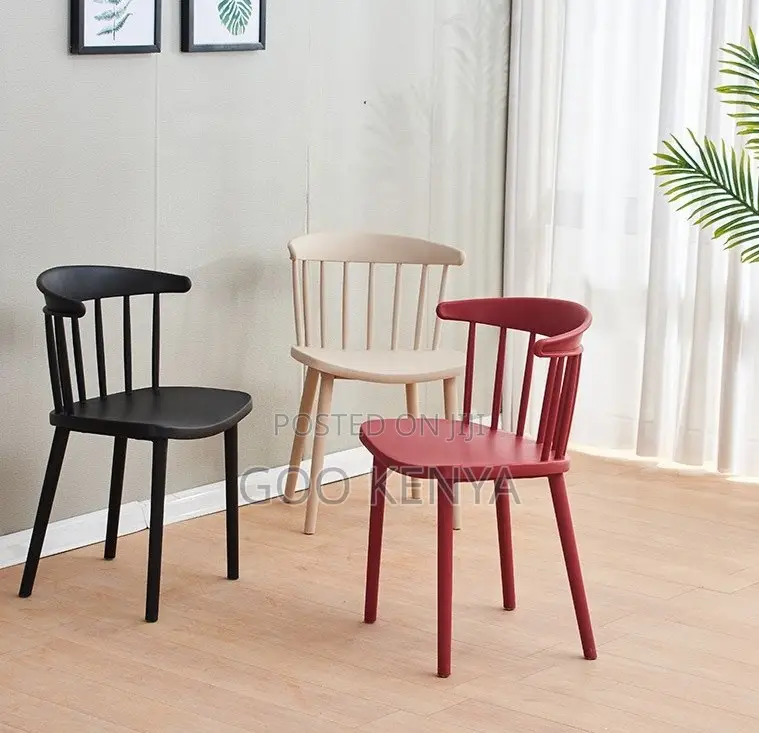 Home Outdoor Chair; Reinforced Plastic Garden Chair With Pattern Back