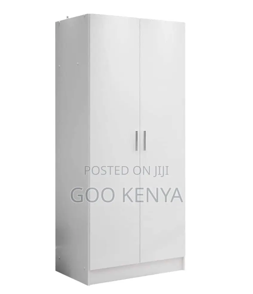 Home Wardrobe; 2-Door Sturdy MDF and Wood Wardrobe for Home Storage