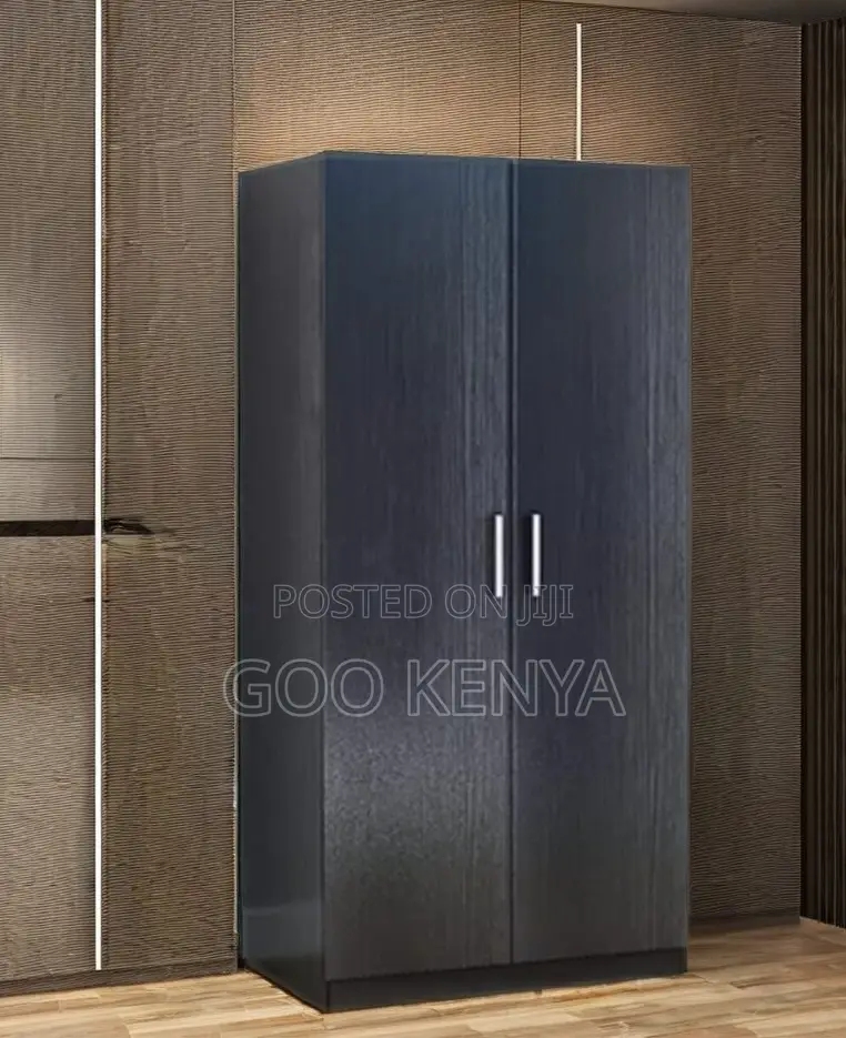 Home Wardrobe; 2-Door Sturdy MDF and Wood Wardrobe for Home Storage