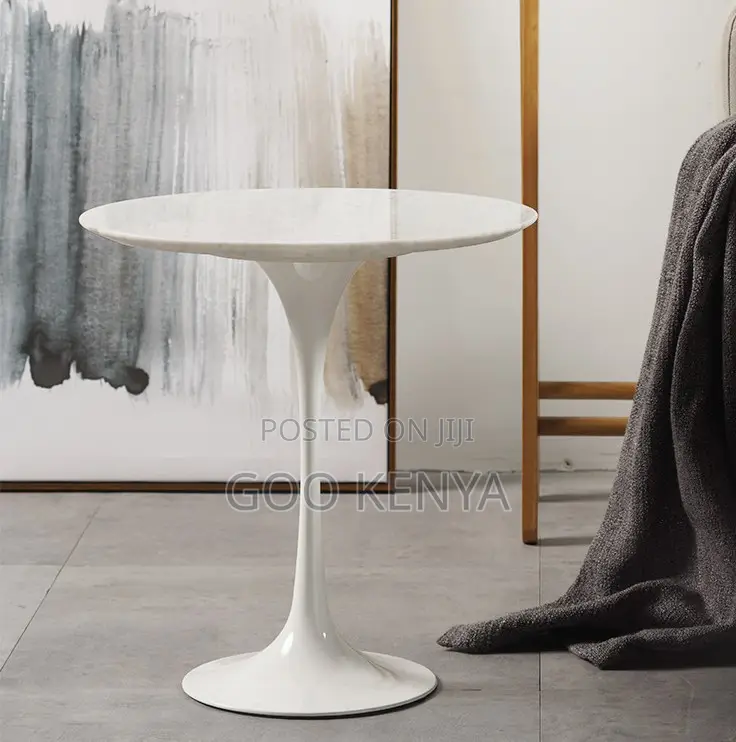Home Table; Round Tulip Base Marble Table for Lounge or Bedroom