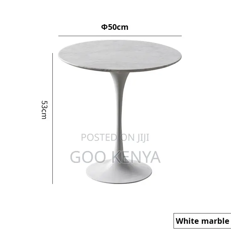 Home Table; Round Tulip Base Marble Table for Lounge or Bedroom