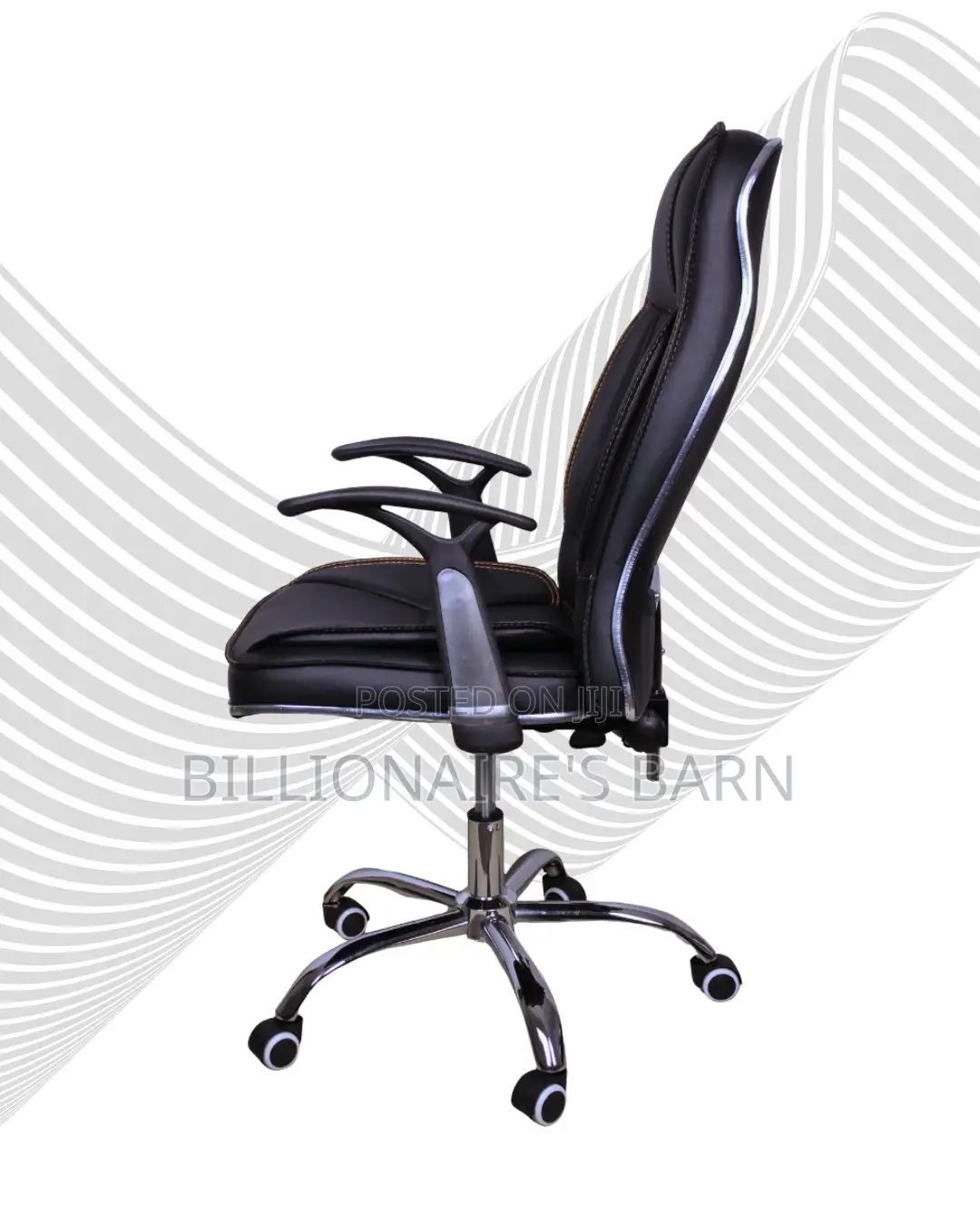Executive Leather Office Chair | Adjustable Headrest Support