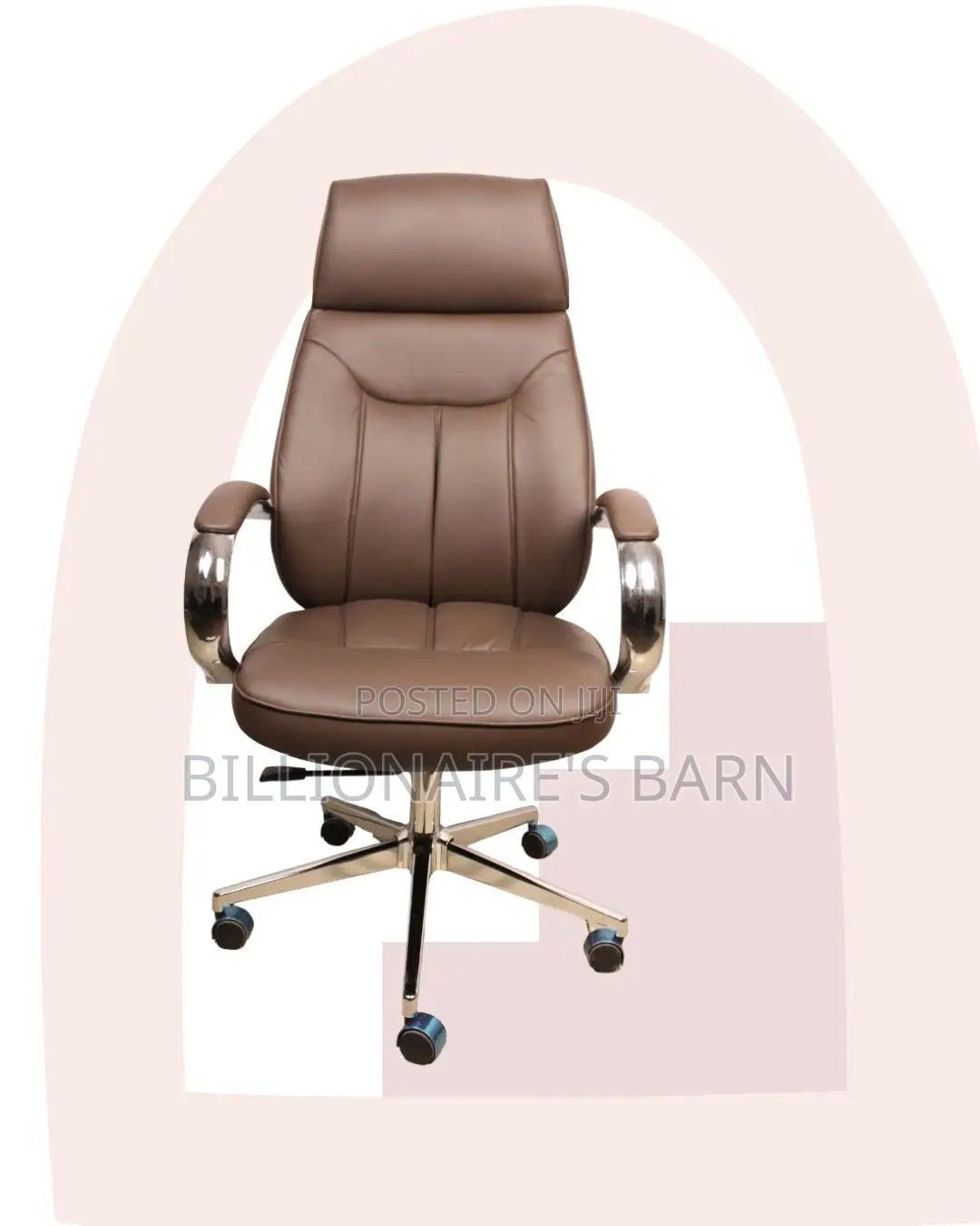 Brown Executive Leather Office Chair (Minimal) — Price Drop Today