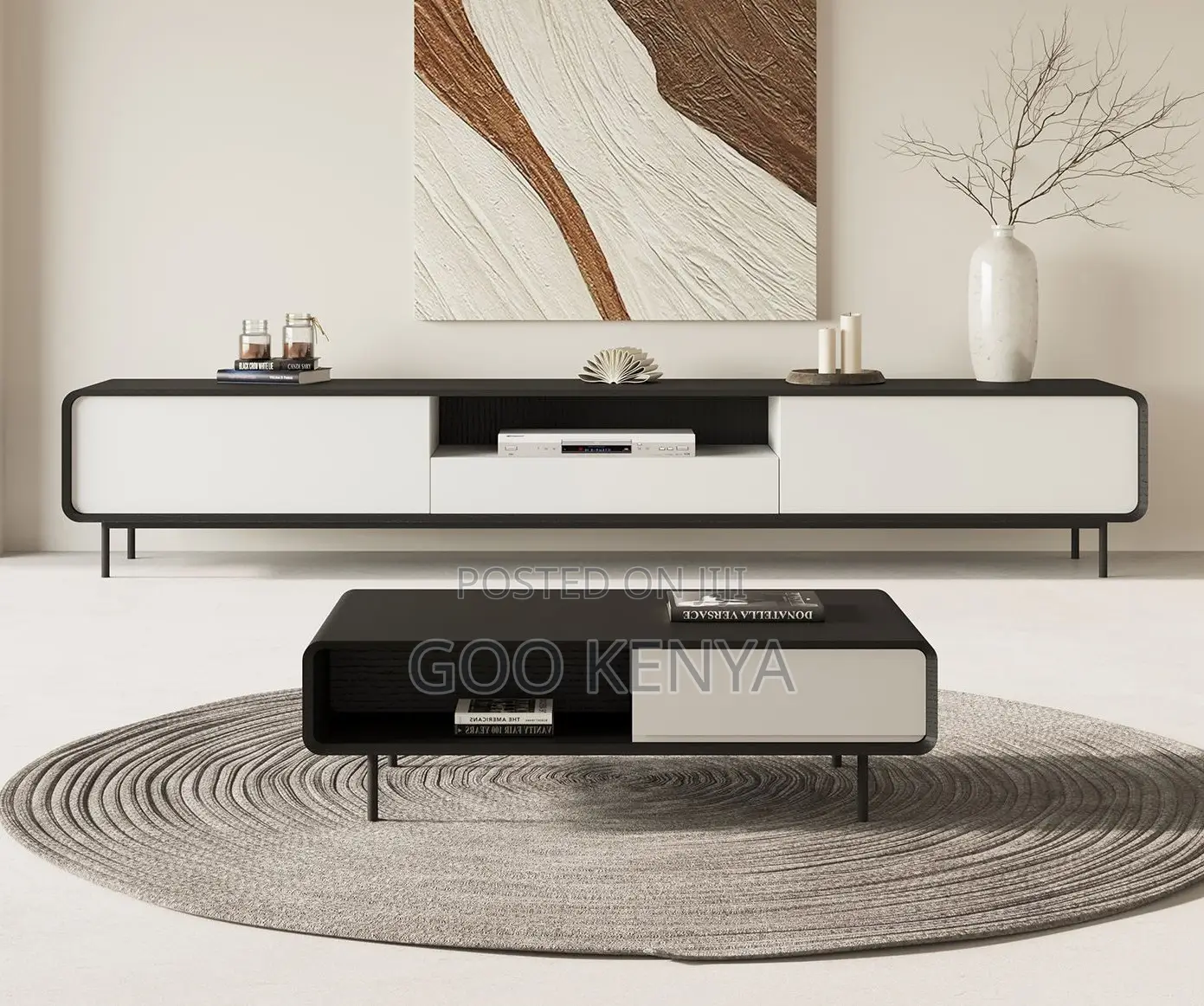 Home Tv Cabinet and Table Set; Home Set Wooden Tv Unit With Storage