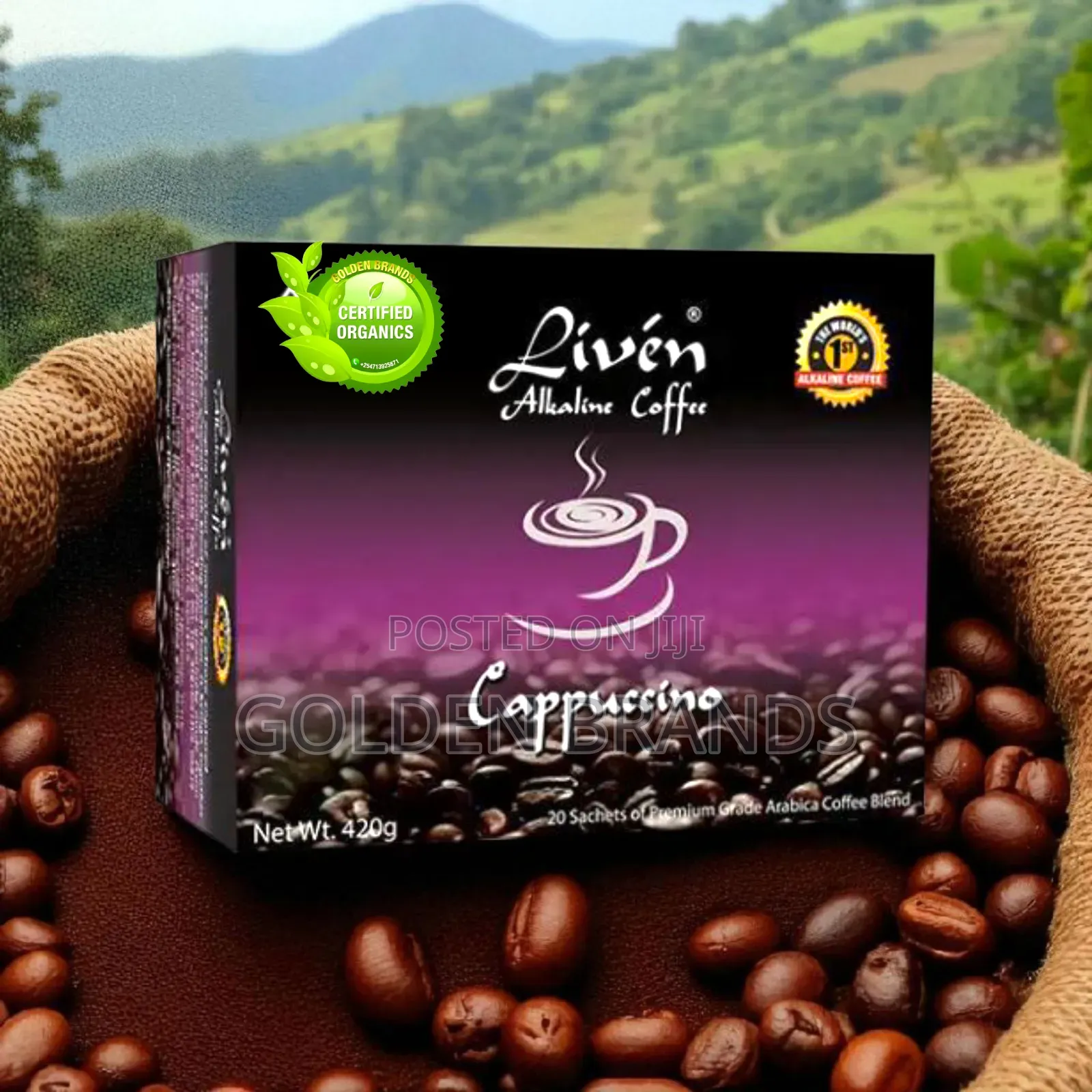 Organic Alkaline Coffee Formula-Balance Ph, Reducing Acidity 20 Sachet