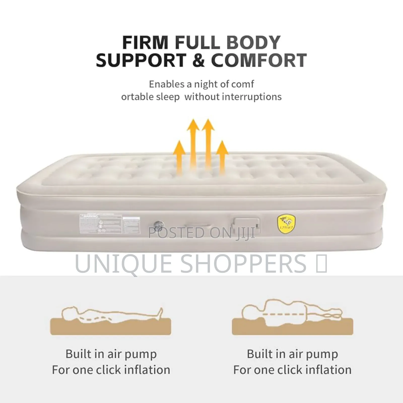200x150x40cm (5×6ft) Double Size Self Inflating Bed +2 Pillows