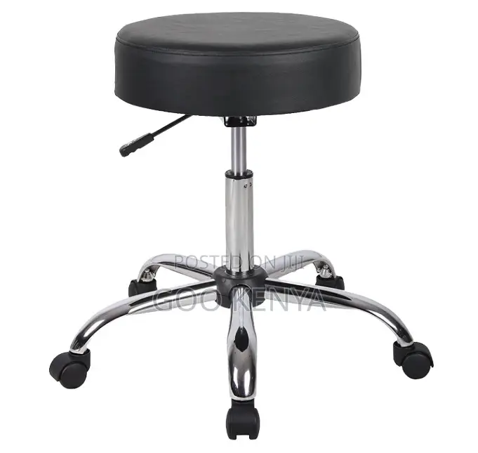 Home Kitchen Stool; Backless Adjustable Rolling Leather Counter Chair