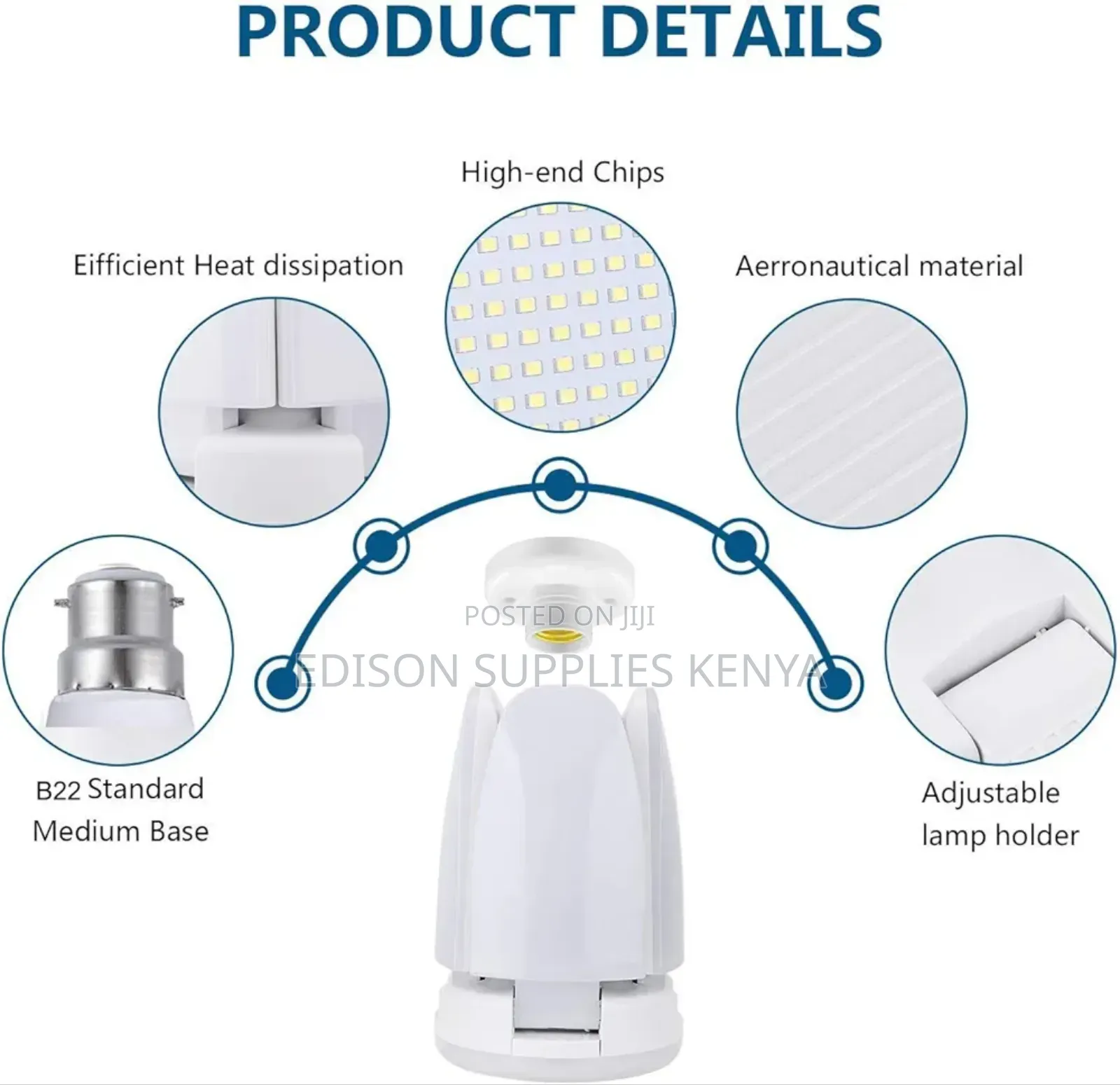 Foldable Bulbs Bright Led Garage Lights Deformable Lamps 60watts