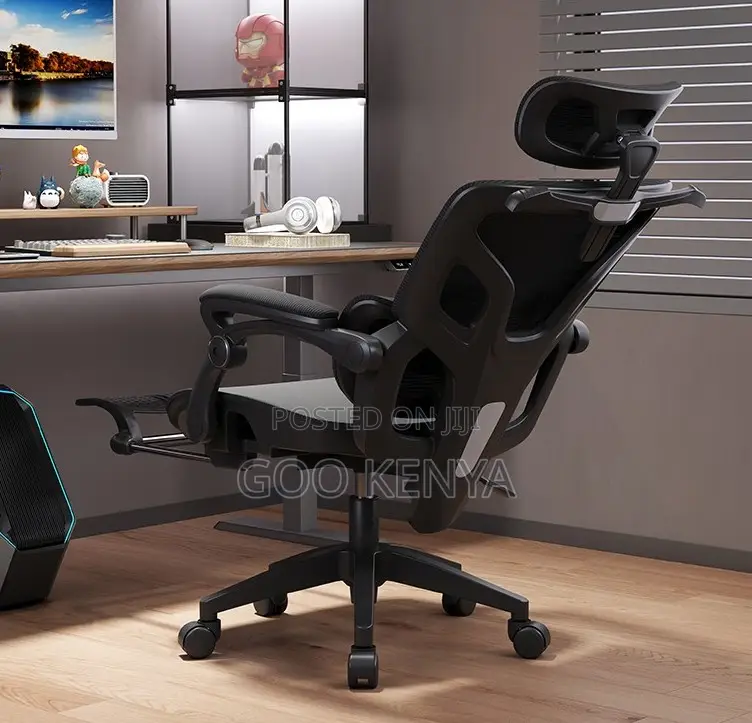 Office Chair;Recliner Mesh Chair With Adjustable Armrests and Footrest