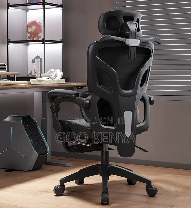 Office Chair;Recliner Mesh Chair With Adjustable Armrests and Footrest