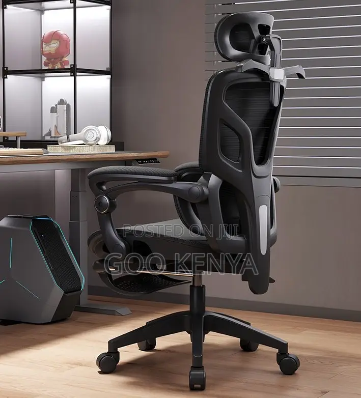 Office Chair;Recliner Mesh Chair With Adjustable Armrests and Footrest