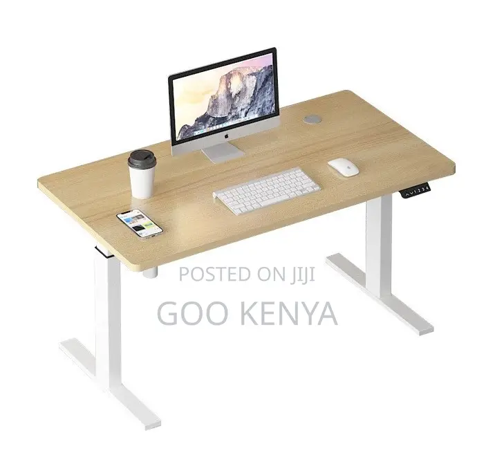 Office Table; Electric Lift Wooden Table for Computer and Office Use