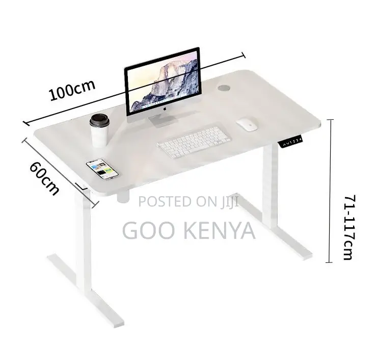 Office Table; Electric Lift Wooden Table for Computer and Office Use