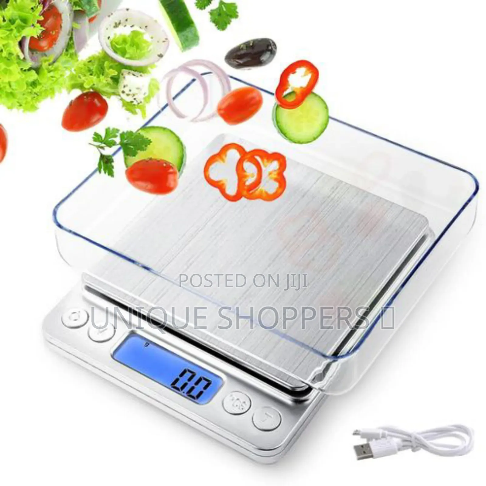 Rechargeable Digital Food Kitchen Scale With Gram and 0.1g/3kg Fr