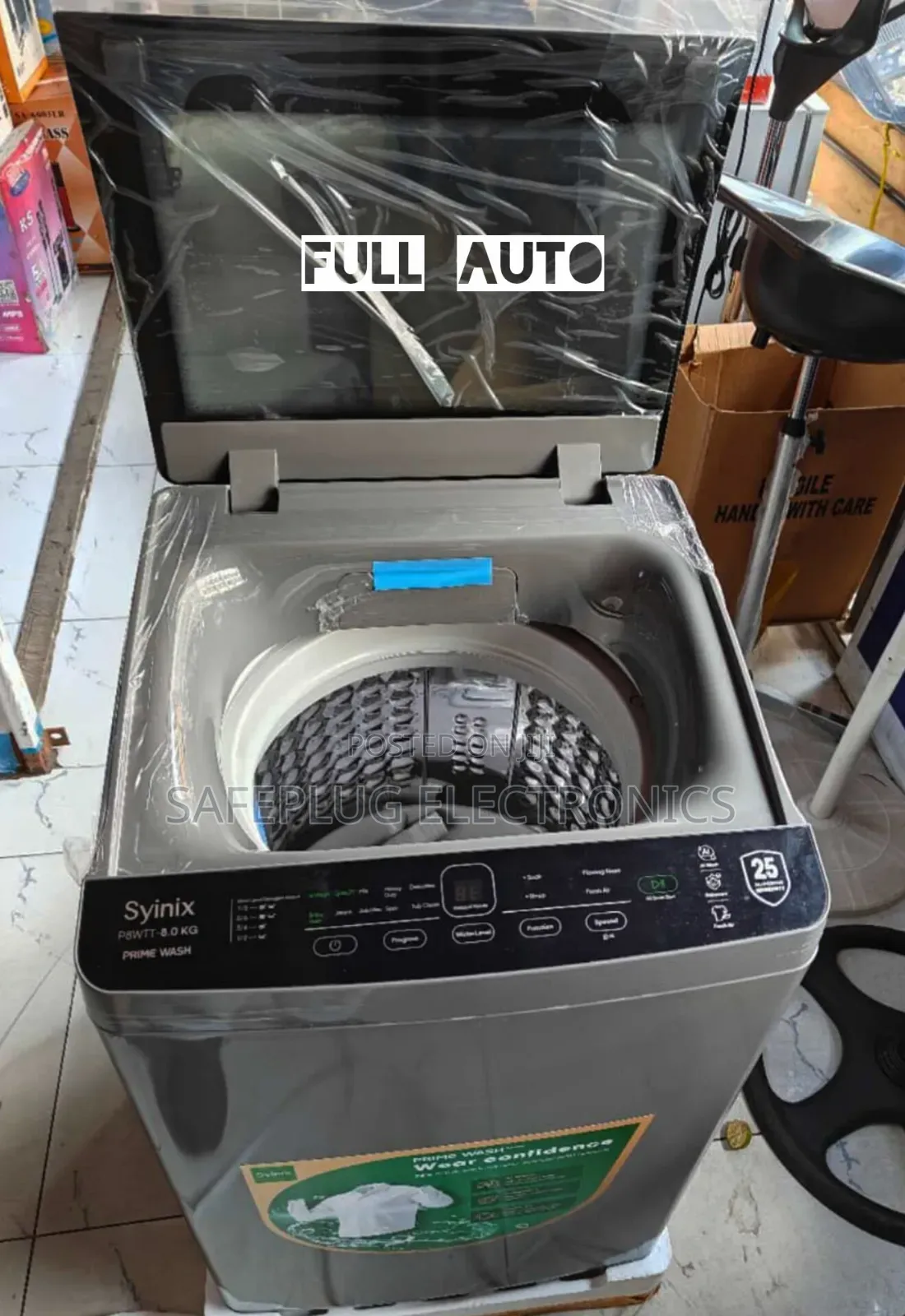8kg - Syinix Topload Full Automatic Wash Dry Washing Machine