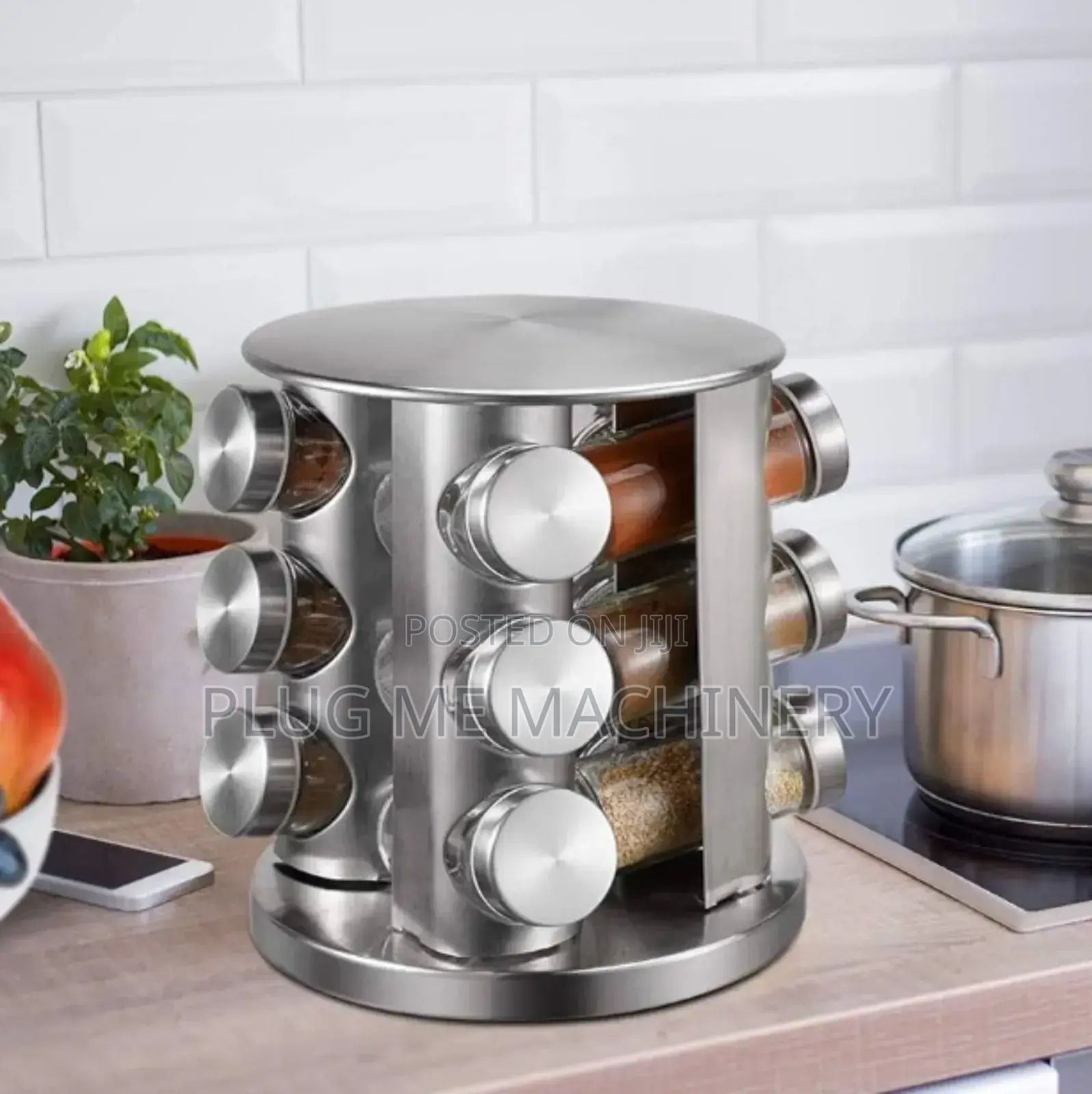 *Rotating Spice Carousel Stainless Steel