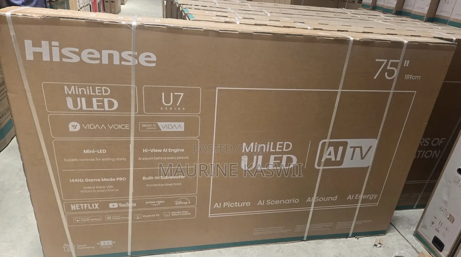 Hisense 75” Miniled Uled Frameless -75u7(2025