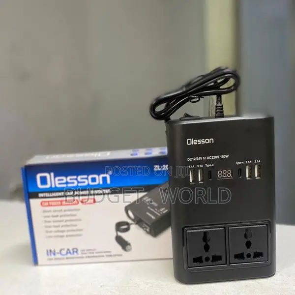 Intelligent Universal Socket Car Power Inverter – Dc 12v to Ac 220v