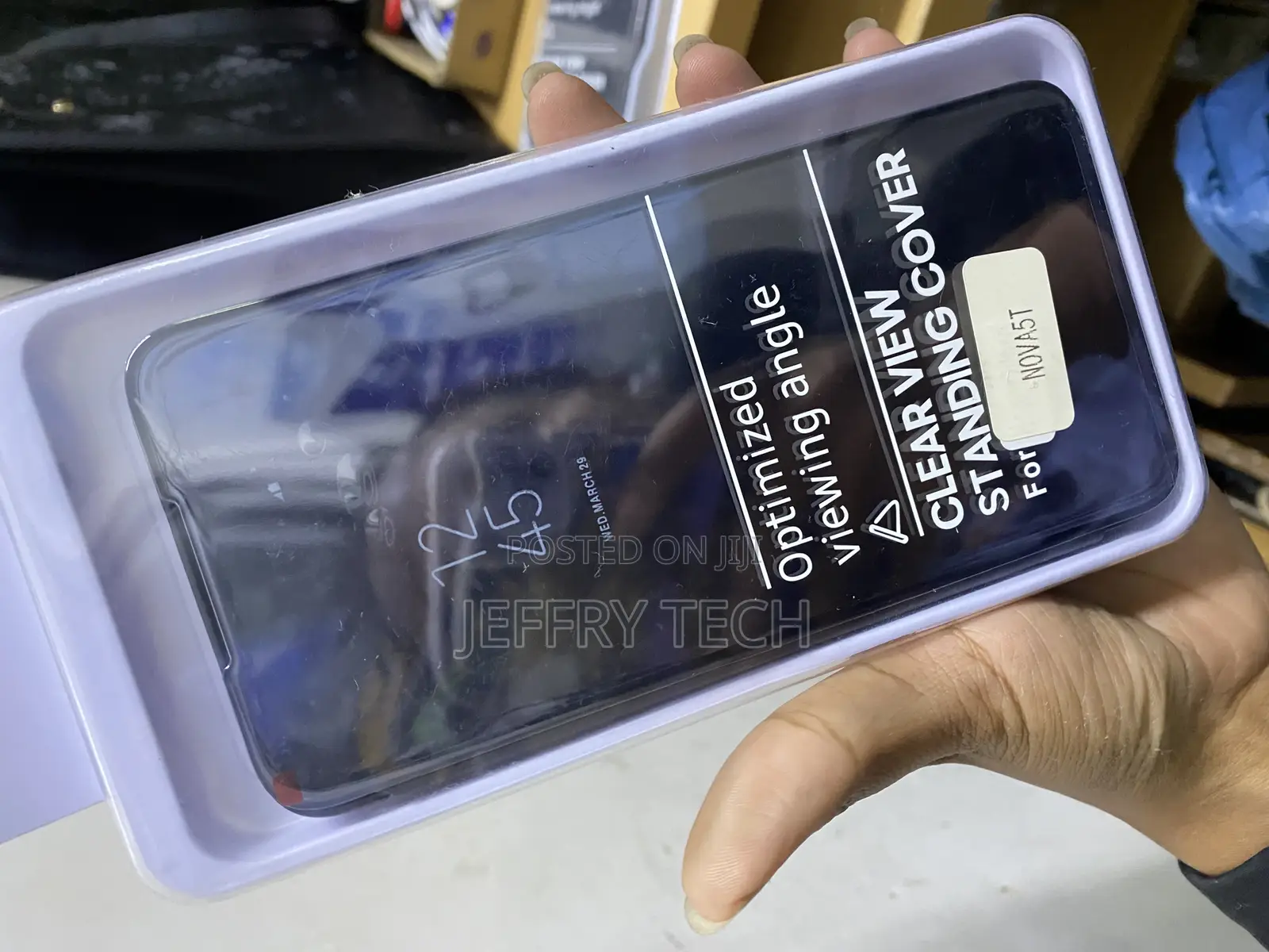 Boleyi Case for Huawei Nova 5t. Mirror Leather Case Slim Clear View