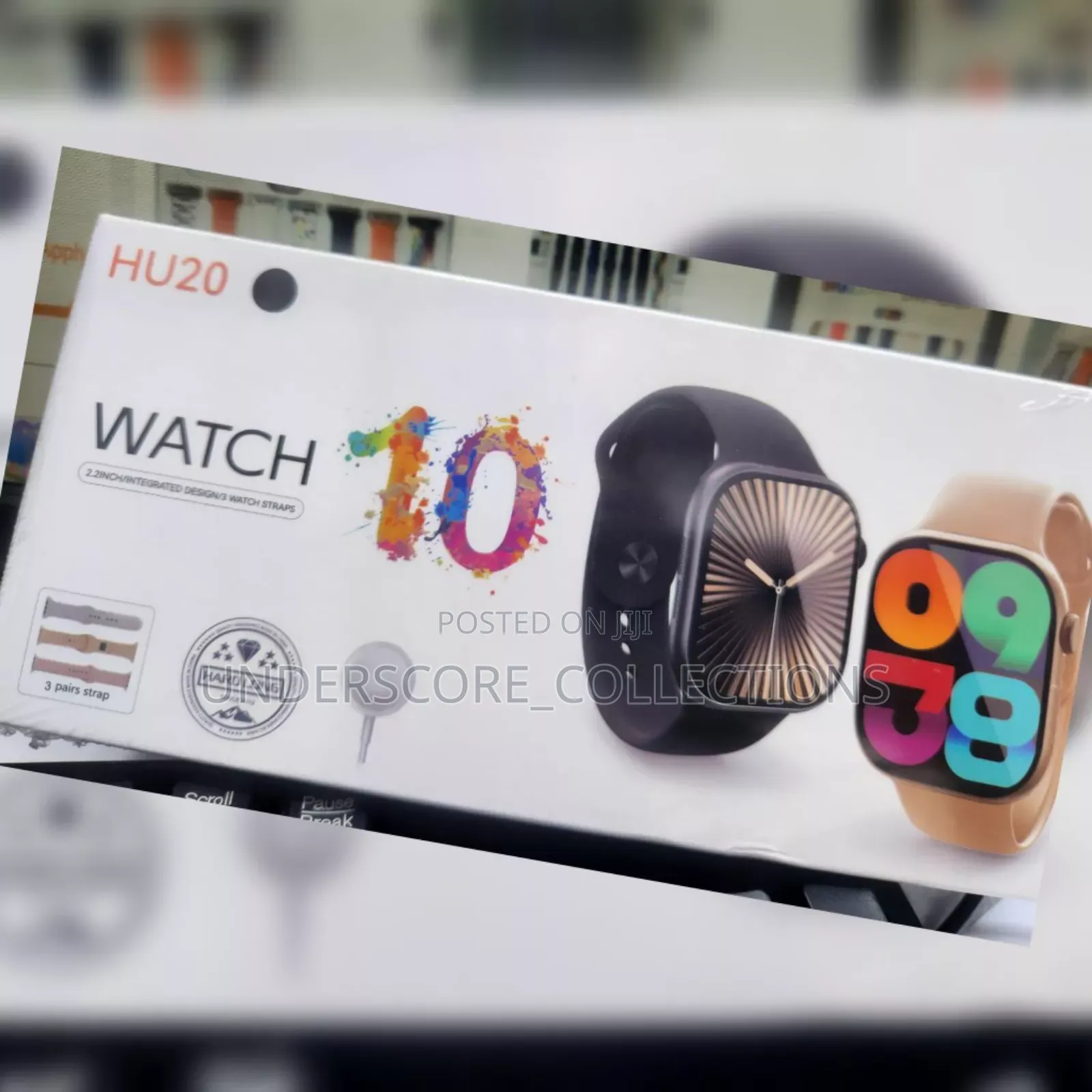 Hu20 2.2 Inches Smart Watch With 3 Straps