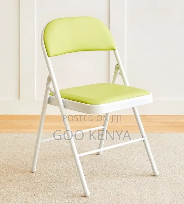 Home Chair; Space-Efficient Leather Folding Seat With Strong Base