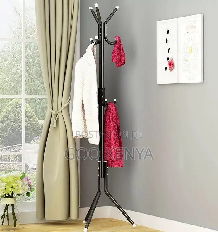 Home Coat Hanger; Compact Steel Hanger Stand for Bedroom or Hallway