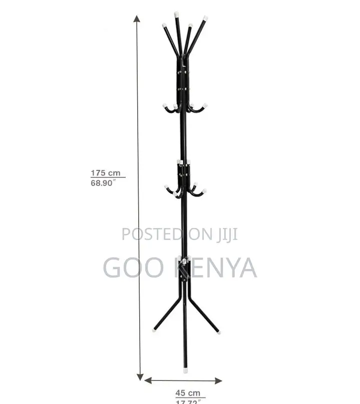 Home Coat Hanger; Compact Steel Hanger Stand for Bedroom or Hallway