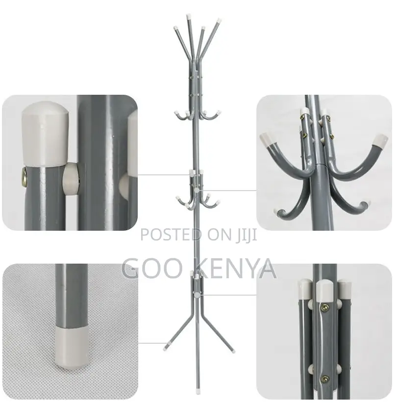 Home Coat Hanger; Compact Steel Hanger Stand for Bedroom or Hallway