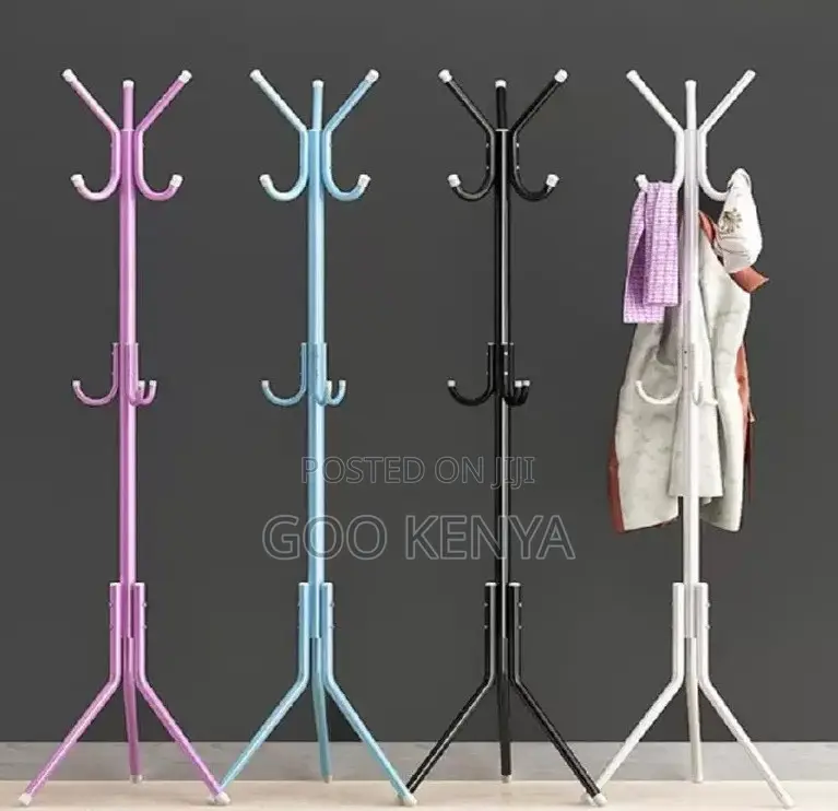 Home Coat Hanger; Compact Steel Hanger Stand for Bedroom or Hallway