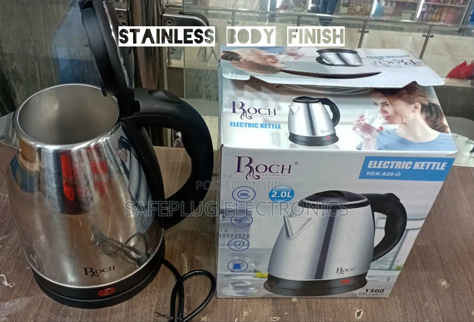 2.0 Litres Stainless Body - Roch Electric Water Kettle