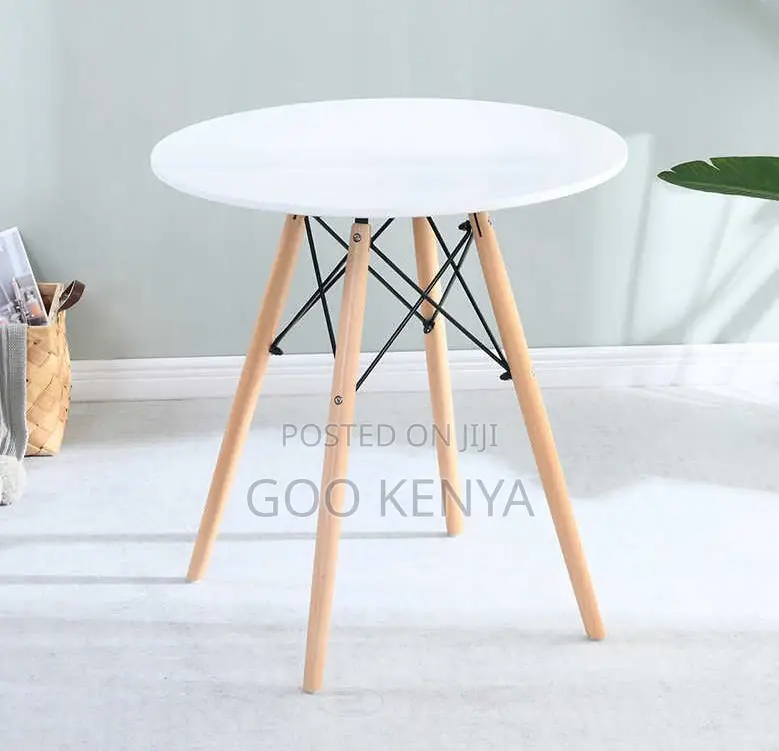 Home Dining Table; Wooden Round White Table for Dining and Living Room