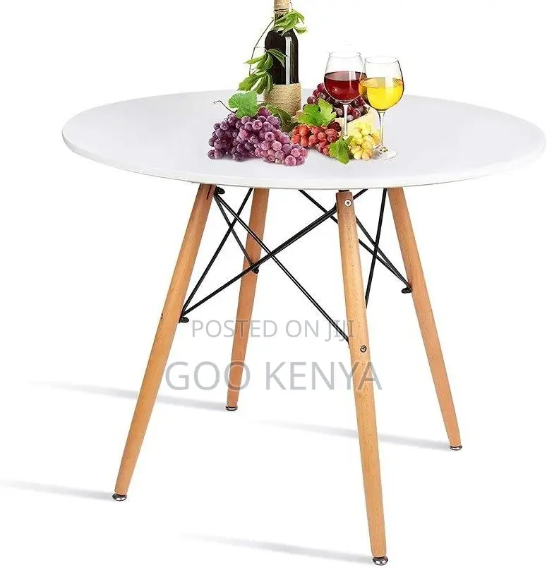 Home Table; White Eames Round Wood Dining Table for Living Room