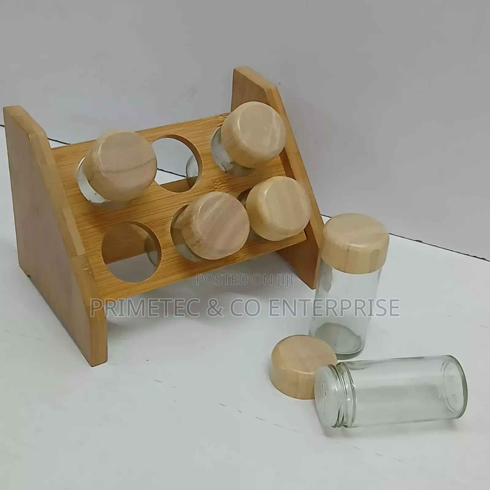 6 PCS Spice Jars With Bamboo Lids