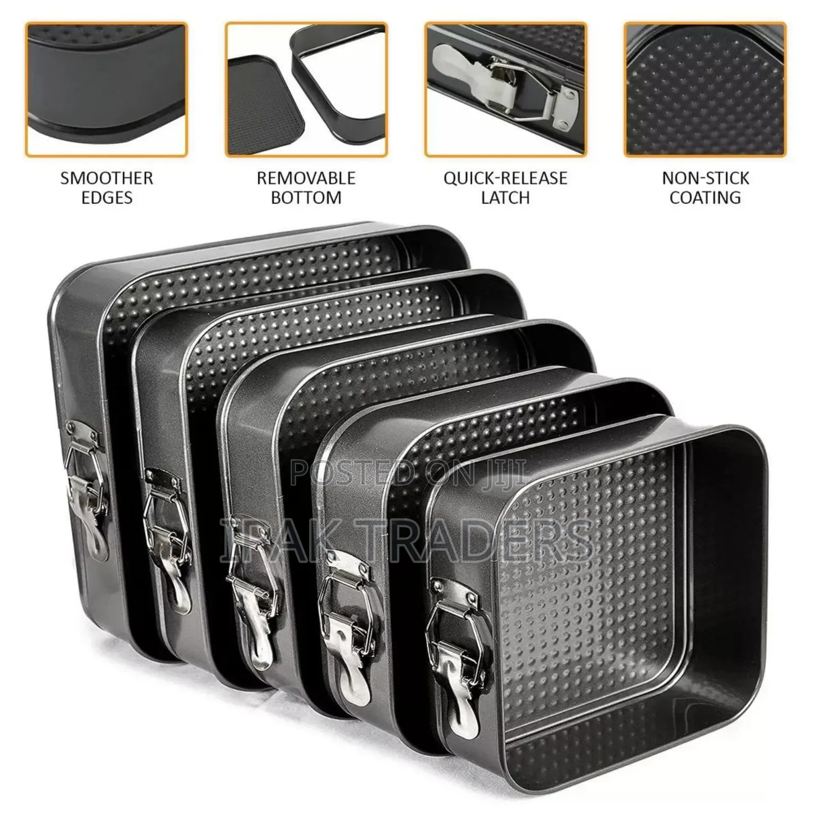 Square Baking Tins Set 6pcs/Set Sizes: 18/20/22/24/26/28