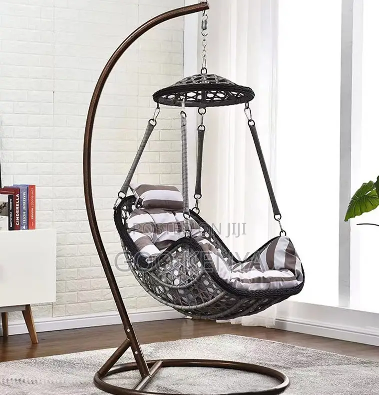 Home Chair; Basket-Style Swing Chair With Metal Support